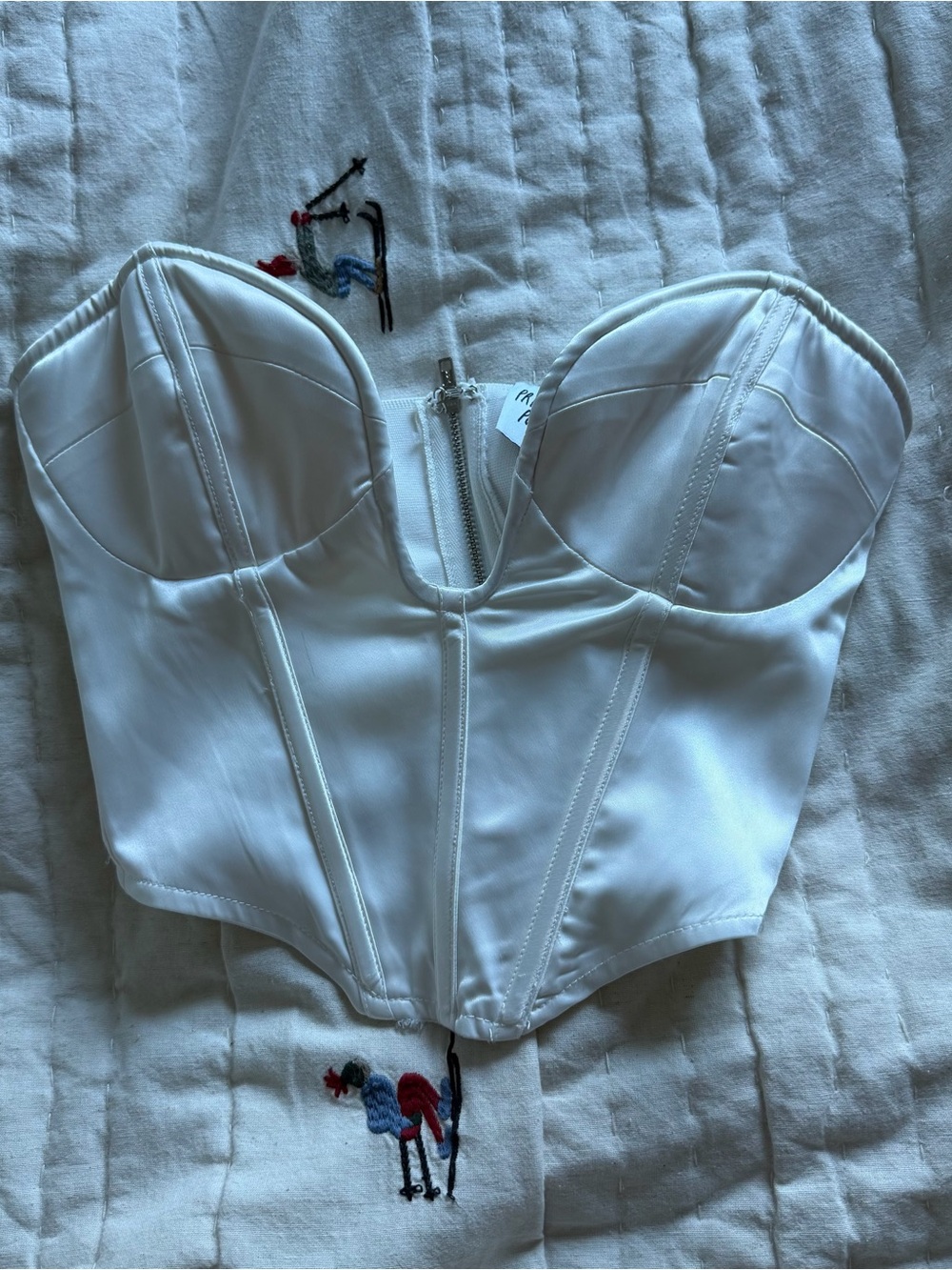 White Strapless Corset Top